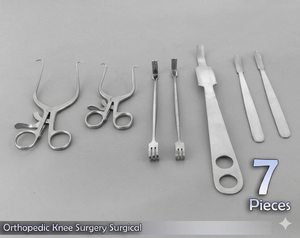 Ensemble de 7 instruments chirurgicaux orthopédiques pour la chirurgie du genou, en acier inoxydable, manuels, source d'alimentation manuelle, classe I - Product Image 3