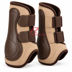 Bottes de brossage pour chevaux confortables, conçues avec des matériaux flexibles, des sangles fiables et un rembourrage de soutien pour un usage régulier. - Product Image 4
