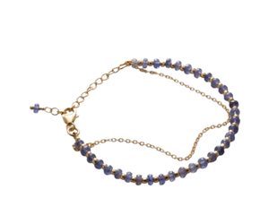 Women's <b>Solid</b> 925 Sterling Silver <b>Gold</b> Plated Natural Tanzanite Roundel Faceted Beaded Gemstone Wedding Anniversary Party Gift - Product Image 5
