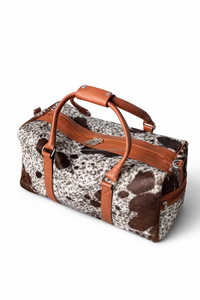 Bolso de lona de cuero de vaca de primera calidad con pelo, estilo occidental, con cremallera, portátil LHDB-0163 - Product Image 3