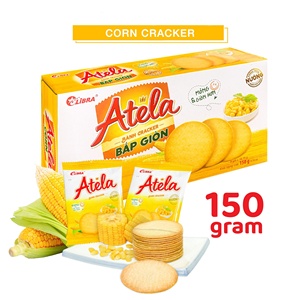 Galletas Crujientes de Maíz Vietnam Libra Atela 150g ISO Halal, Sabor Salado, Producto de Consumo Masivo, Empaquetadas en Bolsitas y Cajas - Product Image 2
