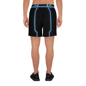 Shorts de bain pour homme, imprimé géométrique noir, taille élastique, séchage rapide, décontractés, impression par sublimation, tissu tricoté - Product Image 3