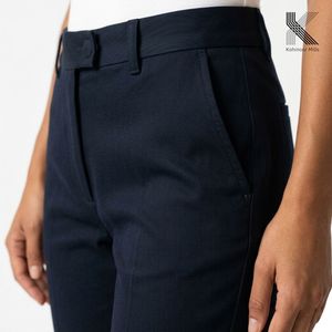 Pantalones de Mujer de Cintura Alta, Ajustados, Tipo Lápiz, Mezcla de Algodón y Elastano, 245GSM, Color Sólido, Largos, Tejido Twill - Product Image 4