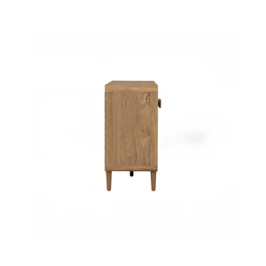 Buffet TV scandinave minimaliste en teck pour salon, 3 tiroirs, 2 portes, en teck avec finition couleur pour intérieur. - Product Image 5