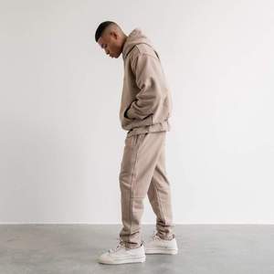 Custom Boxy Fit Zip Hoodie Embroidery Logo Unisex Heavyweight Winter Baggy <b>Sweatpants</b> <b>Set</b> Jogger Plain Streetwear 100% Cotton - Product Image 2