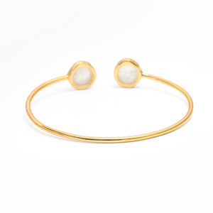 Gorgeous Natural Moonstone Gemstone Bangle 925 <b>Solid</b> Sterling <b>Silver</b> Handmade Gemstone Bangle For Wholesale Suppliers - Product Image 2
