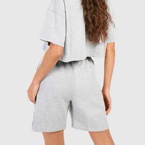 Custom New Fashion High Waist Button Acid Wash Shorts for Women Cotton Gym Casual Plain Grey Fitness No <b>String</b> in Bulk With OEM - Product Image 6