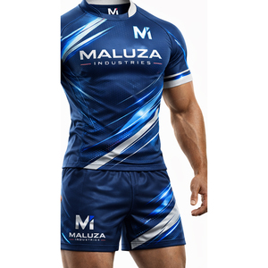 Ensembles d'uniformes de rugby sublimés professionnels en gros, anti-bactériens, anti-humidité, anti-UV, maillots d'équipe courts pour jeunes unisexes - Product Image 5