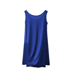 Débardeur de nuit sans manches en modal pour femme, col rond, couleur unie, coupe ample, longueur intégrale, tricot doux, écologique - Product Image 4