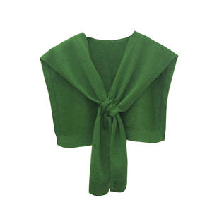 Embroidered <b>Wool</b> Hand Knitted Women's Winter Sweater with <b>Tie</b> Belt-Dual-use Scarf & Draped Shawl Design - Product Image 1