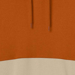 <b>Mens</b> Colorblock Rust <b>Orange</b> and Khaki Pullover <b>Hoodie</b> with Kangaroo Pocket OEM ODM Wholesale Apparel - Product Image 3