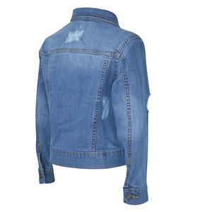 Chaqueta vaquera azul a rayas de alta calidad estilo vintage para hombre, ecológica, con botones, corte holgado, estilo streetwear. - Product Image 3
