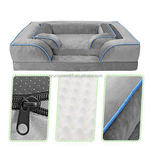 Enfriamiento personalizado gato perro cachorro perro cama sofá de espuma de memoria lavable a máquina caliente suave de lujo ortopédico camas para mascotas Cama grande para perros - Product Image 4