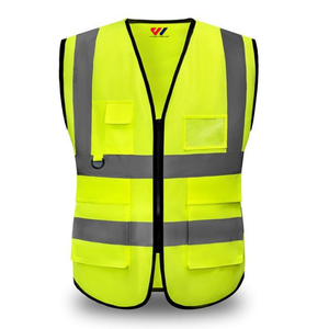 Chaleco de Seguridad Reflectante de Alta Visibilidad Premium con Cierre de Cremallera y Bloqueo, Estándar OEKO-TEX, Chaleco de Trabajo de Poliéster de Alta Visibilidad - Product Image 1