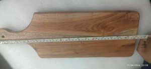 Tablas de cortar de madera con mango de Acacia para cortar verduras y carne, superficie para picar, tabla de madera maciza, tabla artesanal, cocina rústica - Product Image 3