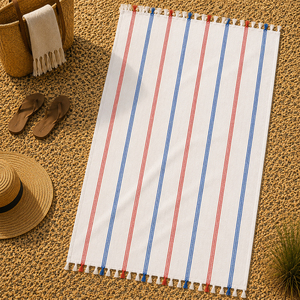 Serviette de plage Fouta à carreaux de haute qualité, serviettes turques Fouta personnalisées, serviettes de plage super absorbantes et écologiques. - Product Image 1