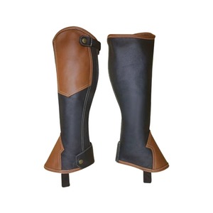Customized Cowhide Leather Horse Riding Chaps Adjustable Equestrian Half Chaps Heavy Duty Horseback Riding <b>Protective</b> <b>Shield</b> - Product Image 6