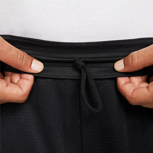 <b>Men</b> <b>Black</b> Solid Color Sport <b>Shorts</b> White Side Stripe Yellow Front Logo Elastic Waist Breathable Woven Eco-Friendly Quick Dry - Product Image 3