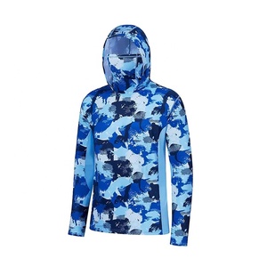 Chemise de pêche à manches longues à capuche camouflage vert, UPF 50, séchage rapide, polyester, impression par sublimation, pour homme adulte - Product Image 4