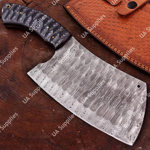 Cuchillo de carnicero de acero de Damasco forjado a mano, mango ergonómico de madera Pakka, ambidiestro, ecológico, diseño moderno de 7 pulgadas - Product Image 2