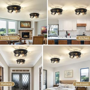 Confezione da 2 Plafoniere Nere Stile Fattoria da 36W per Corridoio, Cucina, Ufficio - Product Image 6