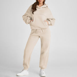 Customizable Casual Winter Tracksuit Set Soft <b>Fleece</b> Hoodie Jogger <b>Pants</b> Fitness Style With Long Length Hooded Collar suite - Product Image 2