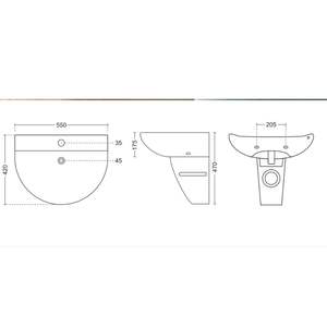 Sleek Design Ceramic Wall Mounted Basin Half Column Pedestal Hanging Bathroom Washbasin For Residential And Commercial Use - Product Image 4