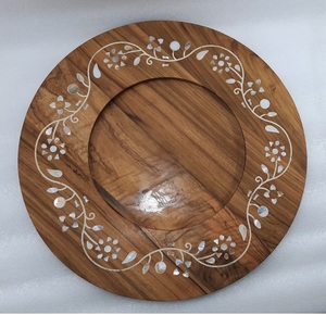 ถาดไม้สไตล์อาหรับฝังมุกอย่างหรูหราสำหรับเสิร์ฟอาหารอย่างสง่างาม - Product Image 2