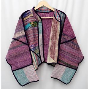 Veste Kantha Designer 100% Coton Multicolore Style Ethnique Premium Fermeture Ouverte Faite à la Main Vintage Réversible Vente en Gros - Product Image 3