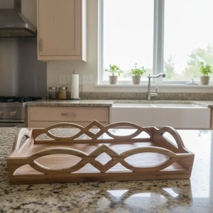 Eco-friendly Premium Modern Wood Velvet Luxury Fruits Display Set Stackable Multi-piece <b>Tray</b> for Fruits Vegetables-Customizable - Product Image 1