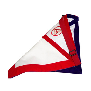 Delantal Masónico del Capítulo y Consejo del Arco Real, Reversible, Bordado a Máquina por Ambos Lados, Delantal de Color Morado y Rojo - Product Image 5