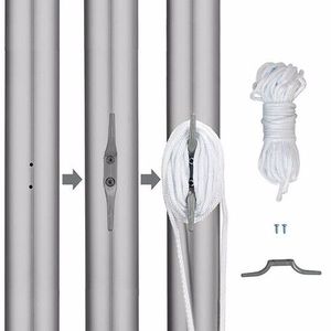 Kit Asta Portabandiera Sezionale in Alluminio Extra Spesso da 20 Piedi, 1 Bandiera Nazionale Stampata, 2 Corde, Stile Sospensione, Poliestere Stampato, Plastica - Product Image 6