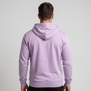Sweat à capuche unisexe Dumela en molleton de coton lavande avec fermeture éclair, logo frontal, coupe oversize, écologique, pour l'hiver - Product Image 6