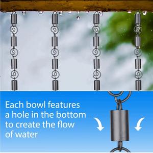 Chaînes de pluie en métal de forme ronde et cylindrique, style contemporain pour jardins et espaces extérieurs, vente en gros depuis l'Inde - Product Image 6
