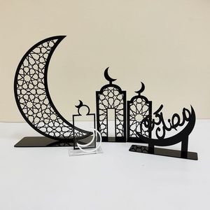 Calendrier du Ramadan en métal avec chiffres rabattables et design en arche pour une décoration de table islamique moderne - Product Image 3