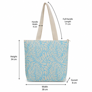 Sac fourre-tout en coton imprimé avec logo personnalisé, fermeture éclair, 140 GSM, réutilisable, pour la plage et le shopping, vente en gros, fabricant OEM ODM, marque privée - Product Image 2