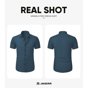 Premium Men Casual Short Sleeve T-shirt Slim Fit Fashion Button <b>Down</b> Breathable Cotton Blend Streetwear Office Wear Stylish - Product Image 4