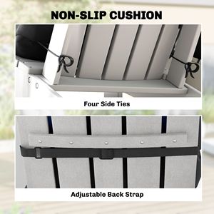 Set di 2 Cuscini per Sedia Adirondack, Cuscini da Esterno Trapuntati per Schienale Alto, Colore Nero - Product Image 6