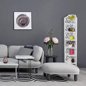 Scaffale Modulare a 7 Livelli a Quarto di Cerchio per Organizzazione e Esposizione, Spedizione Gratuita, Scaffali per Bagno in Composito Legno-Plastica - Product Image 1