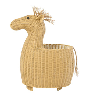 Elegant Handwoven Rattan Storage Basket Horse Shape Rattan <b>White</b> Baby Organizer Basket For Toys Organizer Nursery - Product Image 4
