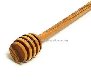 Custom Logo Eco-Friendly <b>Natural</b> Wood Honey Dipper Wooden Drizzle Server Dishwasher Safe for Serving Honey by Artisan Craft - Product Image 1