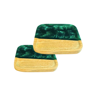 Ensemble de 2 sous-verres en bois pour cocktails, accessoires de bar classiques ronds, réutilisables - Product Image 5