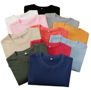 T-shirts décontractés à manches courtes en coton peigné 180G, couleur unie, broderie personnalisée avec logo, prix usine CN Bangladesh, OEM. - Product Image 1
