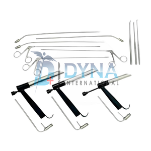 ชุดเครื่องมือตรวจกล่องเสียงแบบแมนนวล Dynaintl Silver คุณภาพสูง ระดับ Class I พร้อมฐานวางกล้องตรวจกล่องเสียงขนาดเล็ก ได้รับการรับรองมาตรฐาน CE สำหรับหู คอ จมูก - Product Image 2