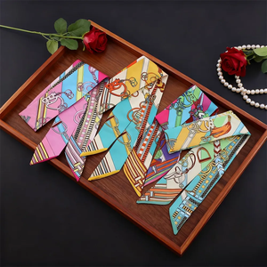 Ruban en soie sergé 90*5cm, style coréen, très tendance, luxueux, pour femmes, idéal pour la décoration, comme écharpe longue ou pour attacher les sacs - Product Image 2