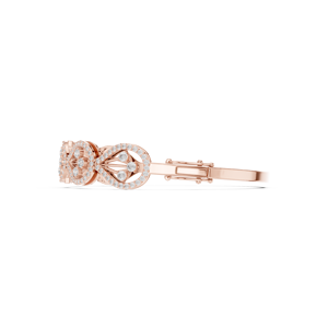 Luxury Rose Gold Diamond <b>Infinity</b> Link Bangle <b>Bracelet</b> Elegant Openwork Fine Jewelry Women's Wedding Anniversary Gift - Product Image 4