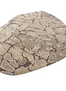 Tapis Jaipur TRA-15171 en viscose tufté à la main, à poils ras, résistant aux taches, marron bois/vert kelp irrégulier - Product Image 3