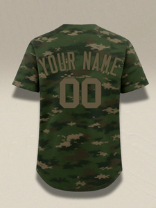 Camiseta de béisbol de camuflaje personalizada, camisa de equipo con botones, uniforme deportivo con nombre y número personalizados - Product Image 6