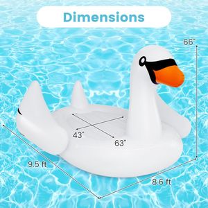 4 persone gonfiabile gigante cigno isola galleggiante 4-portabicchieri piscina galleggiante per rilassarsi in acqua - Product Image 5