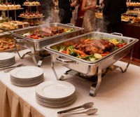 Ensemble de réchauds pliants haut de gamme 9QT avec 4 pinces à nourriture pour la restauration de fêtes et de banquets au meilleur prix